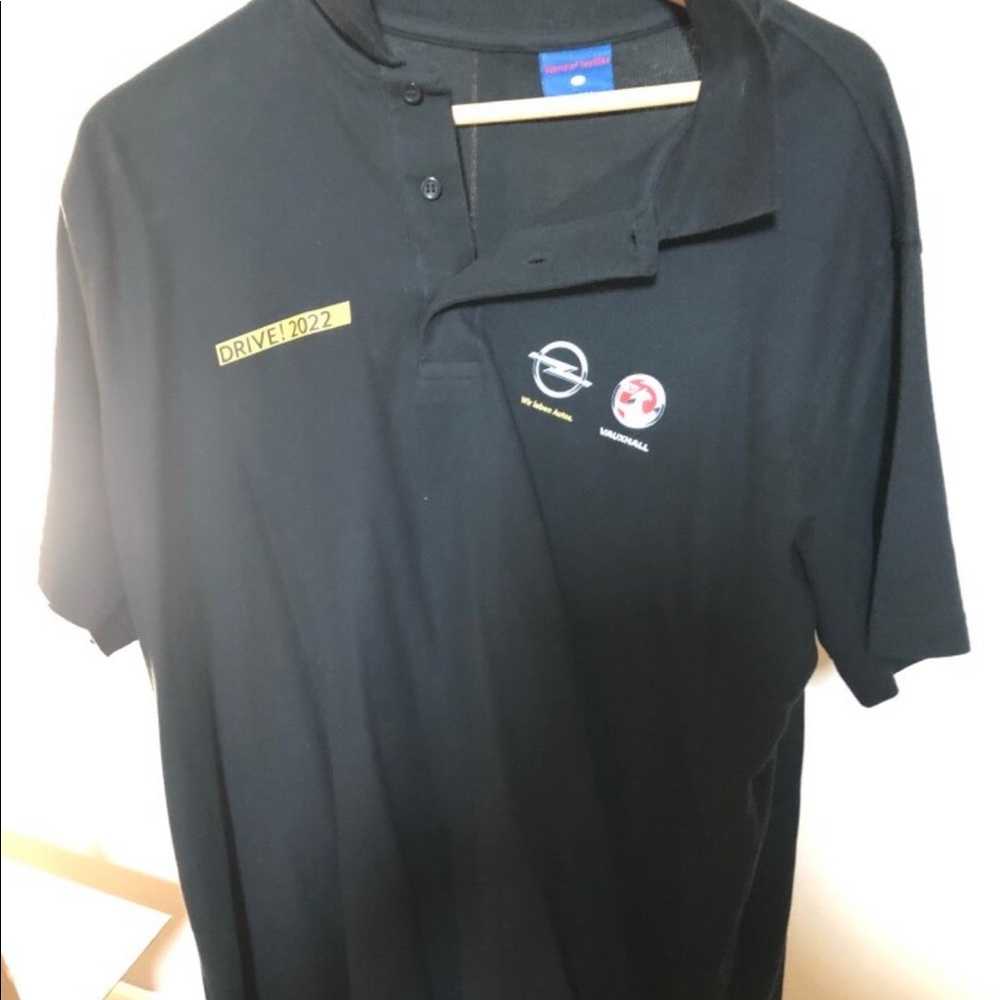 💜 BNWOT OPEL Motors black men’s automobile Polo!!